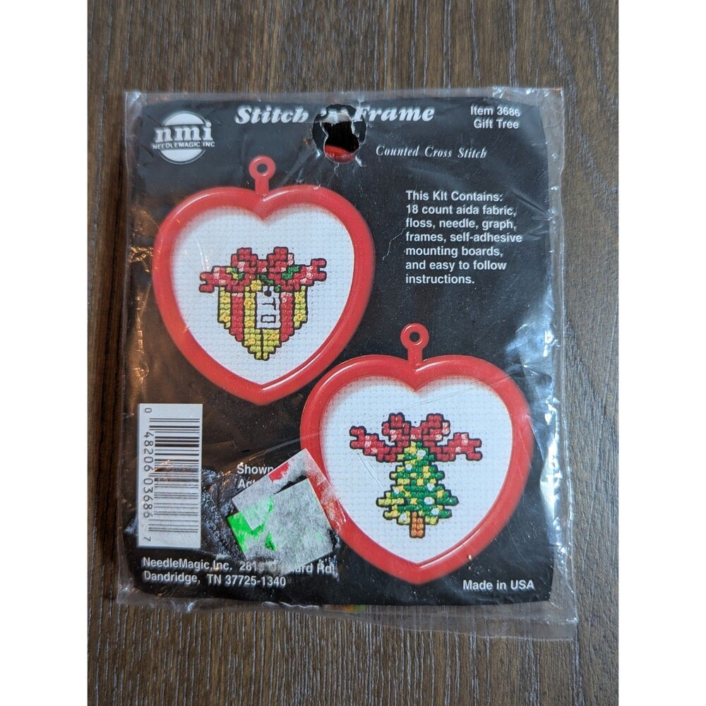 Counted Cross Stitch Stitch Kit With Frames 3686 Christmas Gift Tree Ornaments